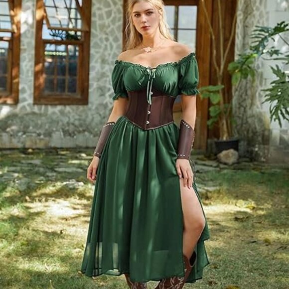 Women\'s Dark Brown Corset Belt Wide Waist Lace Up Pirate Accessories Belt